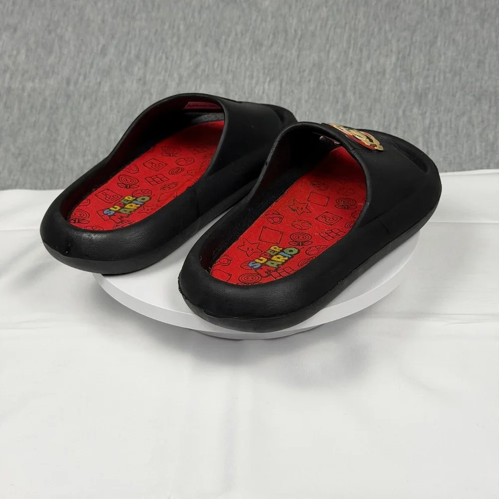 2 For 8 Dollars SALE Kids Black and Red Mario Brothers Slide Sandals